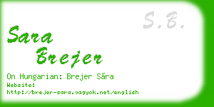 sara brejer business card
