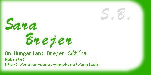 sara brejer business card